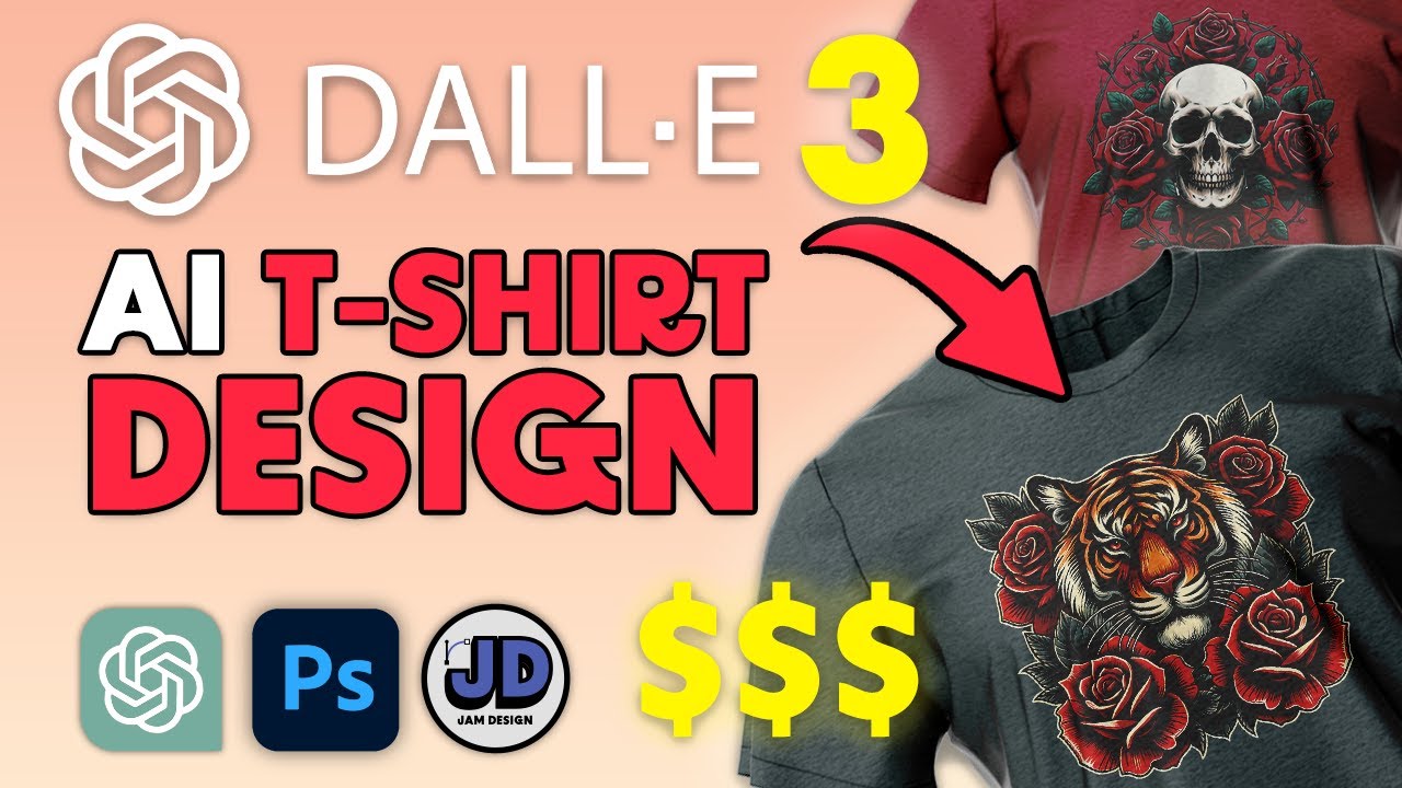 Use DALLE-3 to Design, Mockup, and Sell T-Shirts!! [ AI Process Tutorial ]