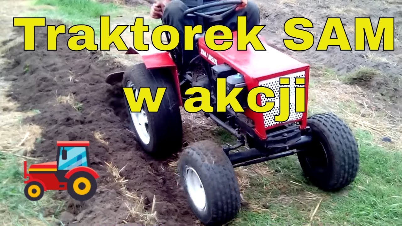 traktor samoróbka  - orka. prototyp ciągnik sam z pługiem samoróbką