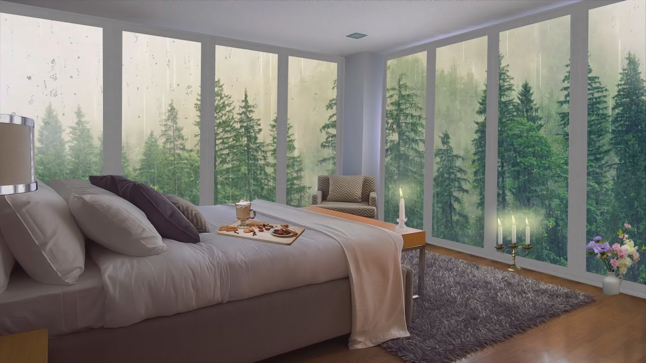Cozy Room Ambience ASMR | Rain on Window