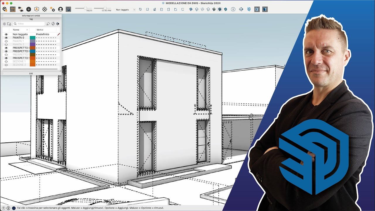 Modellazione 3D con SketchUp da File DWG 2D