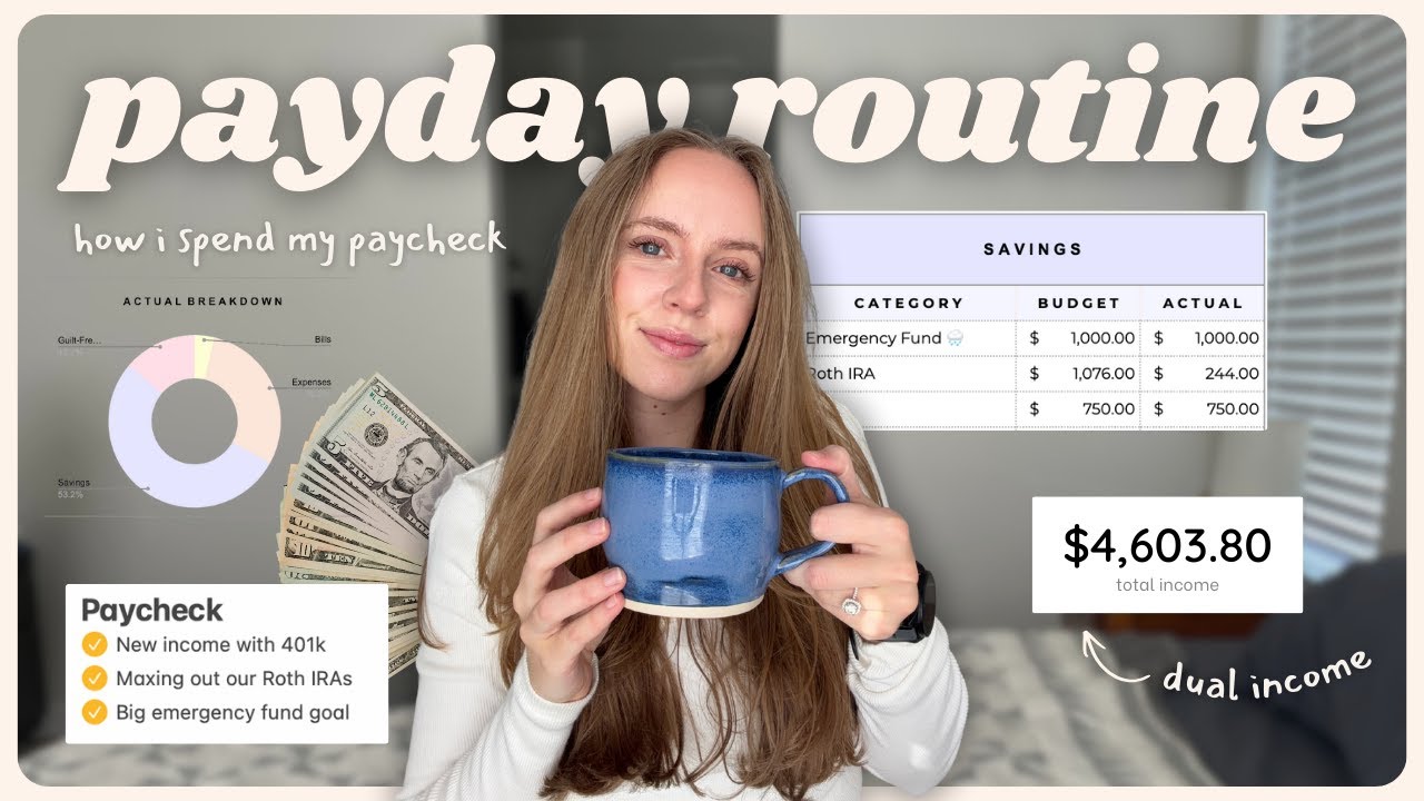 РУТИНА В ДЕНЬ ЗАРПЛАТЫ 💸 Бюджет на две недели | сбережения, инвестиции и расходы в 20-летнем возр...