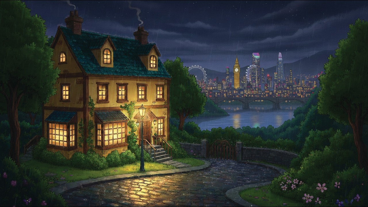 rainy london cottagecore ~ cozy fantasy dreamscape to escape into