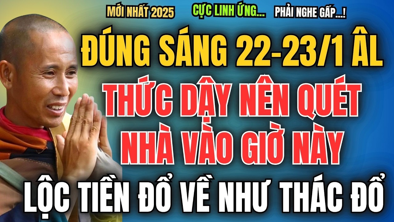 ĐÚNG SÁNG 22-23/1 ÂM LỊCH, THỨC DẬY NÊN QUÉT NHÀ VÀO GIỜ NÀY, LỘC TIỀN ĐỔ VỀ NHƯ THÁC ĐỔ