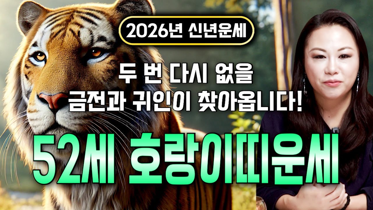 🌟2026년 대박나는 1974년생 52세 갑인생 호랑이띠운세🌟 조상님이 올한해 수십억을 벌어다준다!! 초대박나는 52세 호랑이띠운세! 돈벼락 맞아봅시다~ 74년생 호랑이띠 신년운세