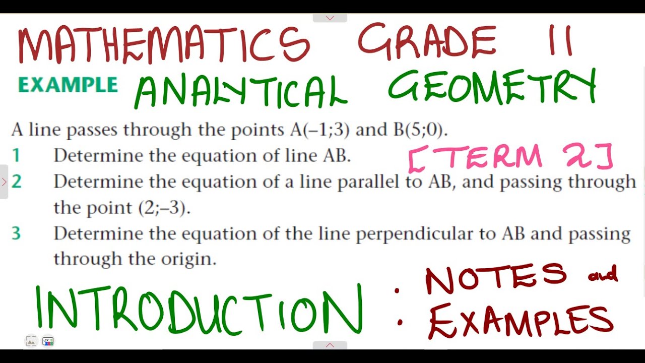 Mathematics Grade 11 Analytical Geometry Introduction @mathszoneafricanmotives  @mathwithlightone