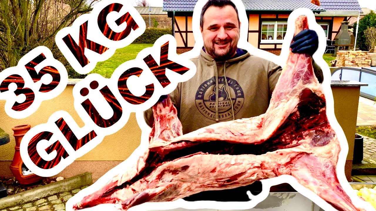 XXXL 🔥🐗 35KG WILDSCHWEIN ganz im HOLZOFEN grillen ---  Klaus grillt