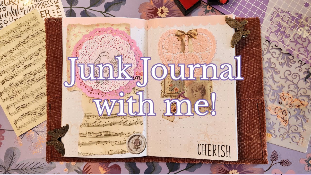 Fill the Page Friday #9 Dreamy Vintage Bird & Doily Junk Journal Spread | Relax & Create With Me
