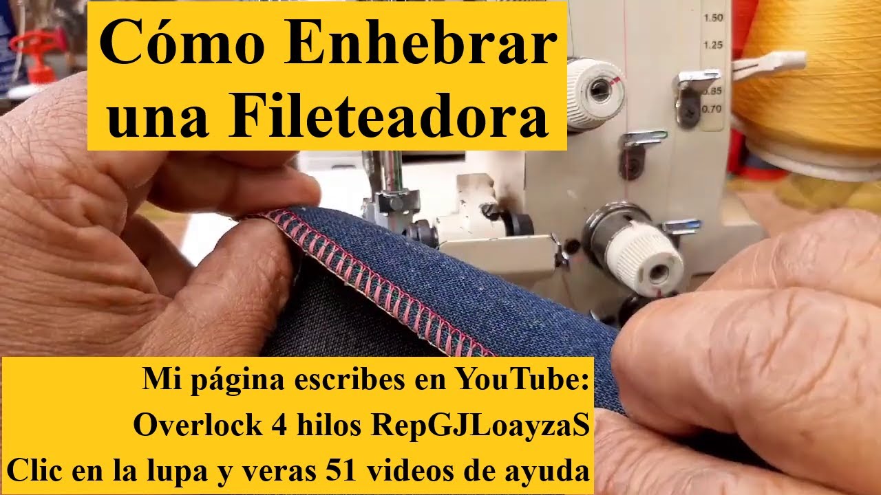BL4-434DF Cómo Enhebrar 1 Fileteadora Overlock 4 hilos Baby Lock modelo BL4-434DF aguja DCx27