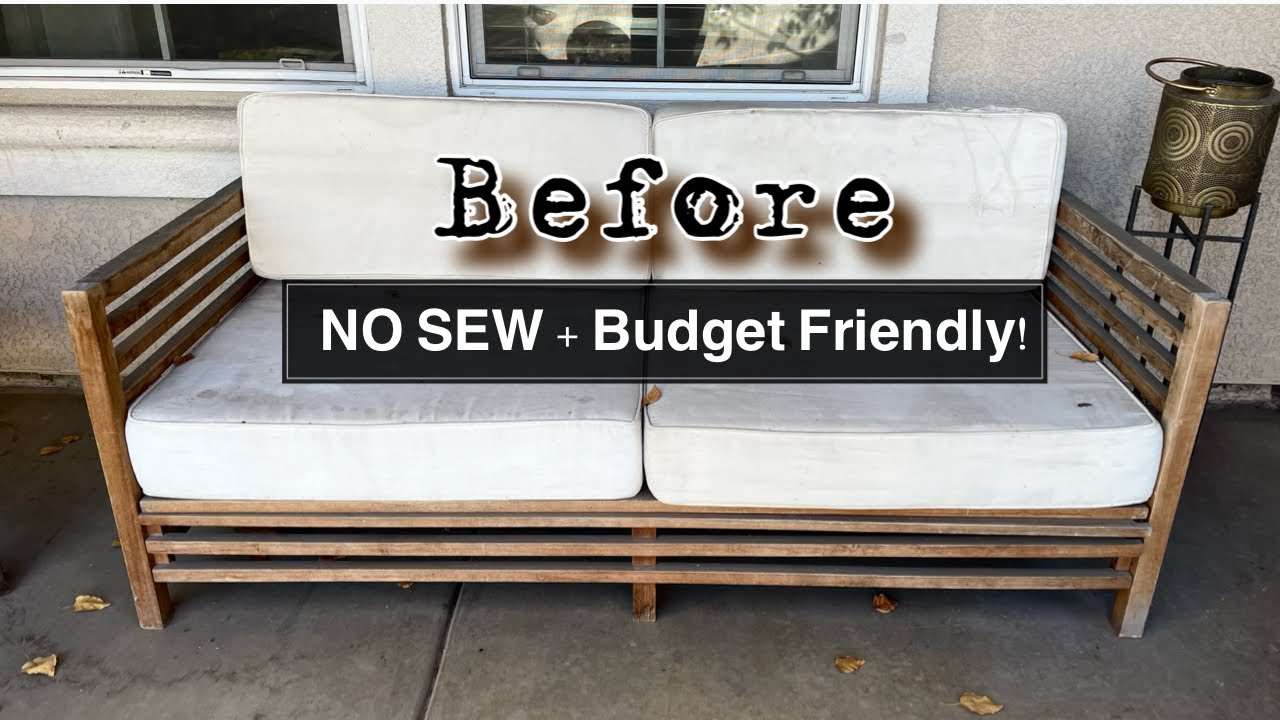 FURNITURE MAKEOVER | $40 patio furniture refresh **NO SEW**