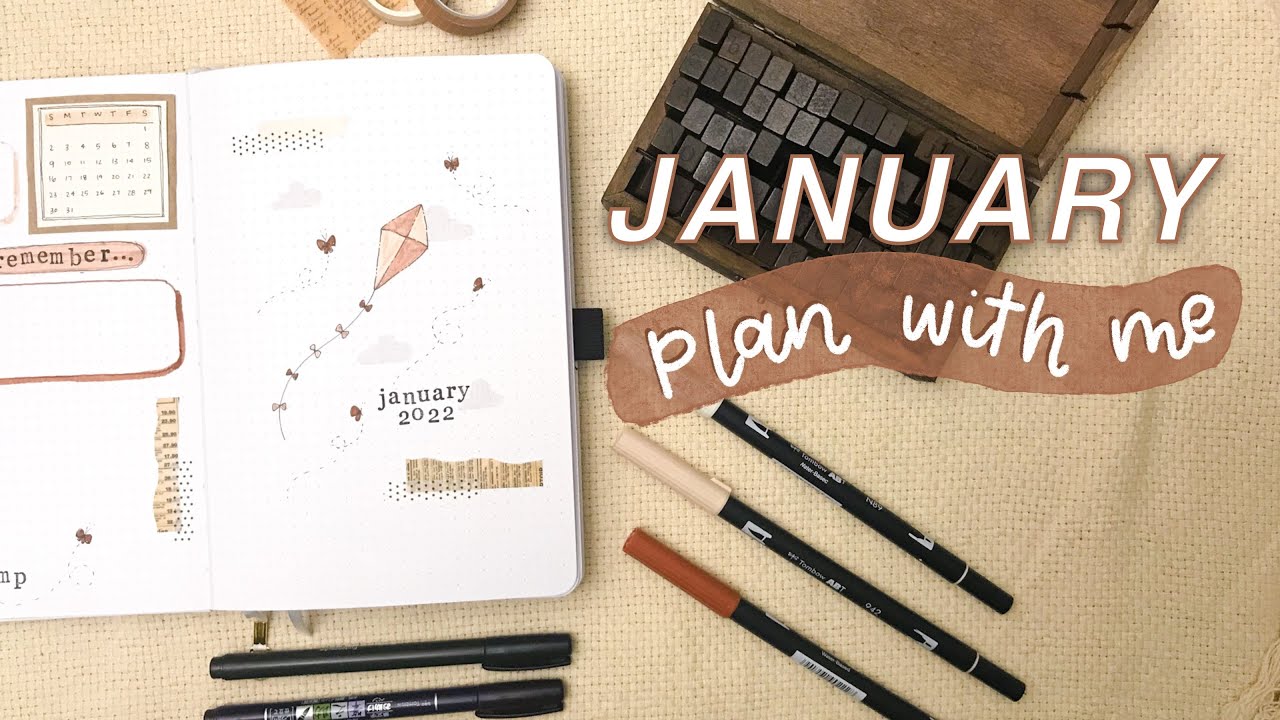 JANUARY PLAN WITH ME | January 2022 Bullet Journal Setup | January Bullet Journal Minimal and Easy