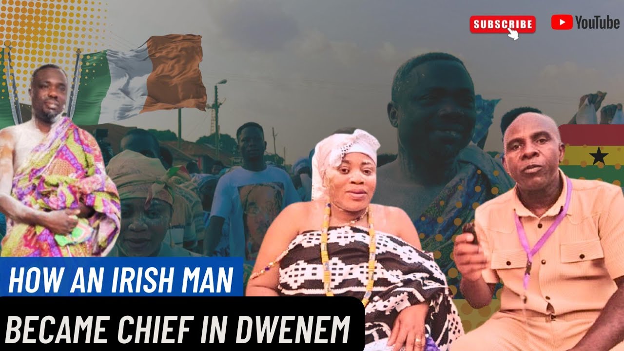 BLACK IRISH MAN WAS ENSTOOL AS A CHIEF AT   DWENEM GHANA 🇬🇭