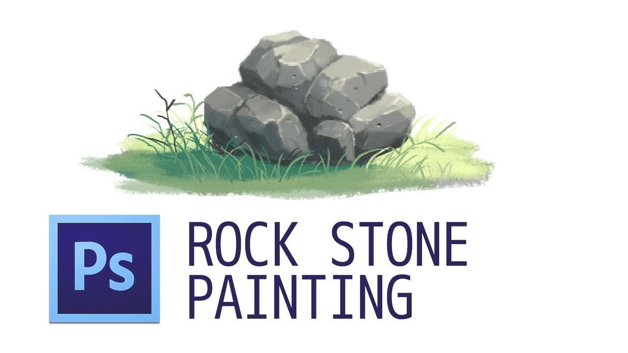 Timelapse Photoshop Rock Stone Painting
