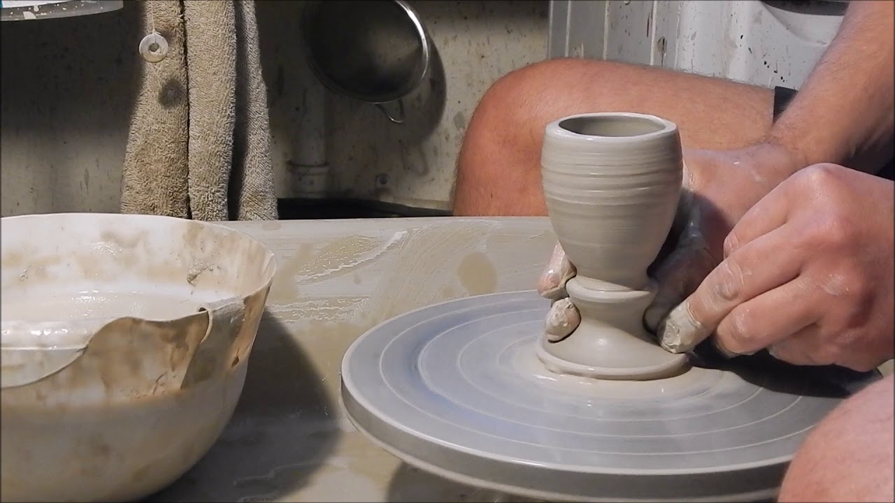 Throwing wine goblets
