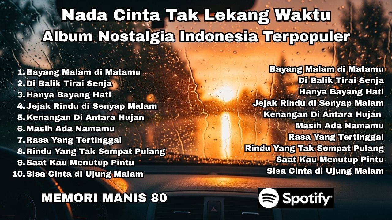Album Nostalgia Indonesia Terpopuler | Nada Cinta Tak Lekang Waktu | MEMORI MANIS 80 (AI GENERATED)