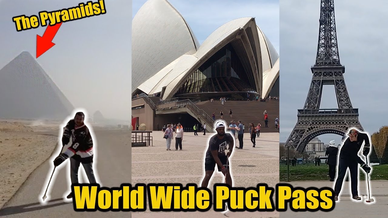 Passing a hockey puck across the WORLD!