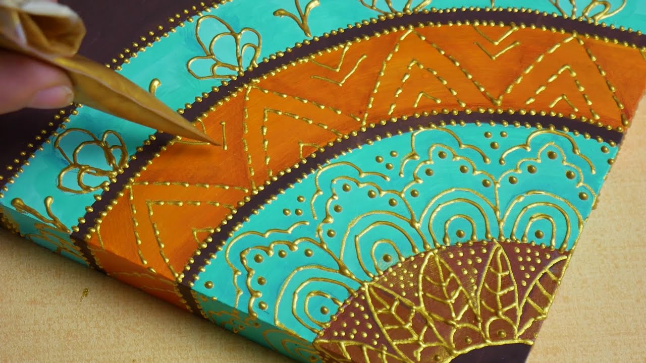 🌼 Cómo PINTAR un MANDALA!!!!! Decoración sobre 💙 CAJA de MADERA