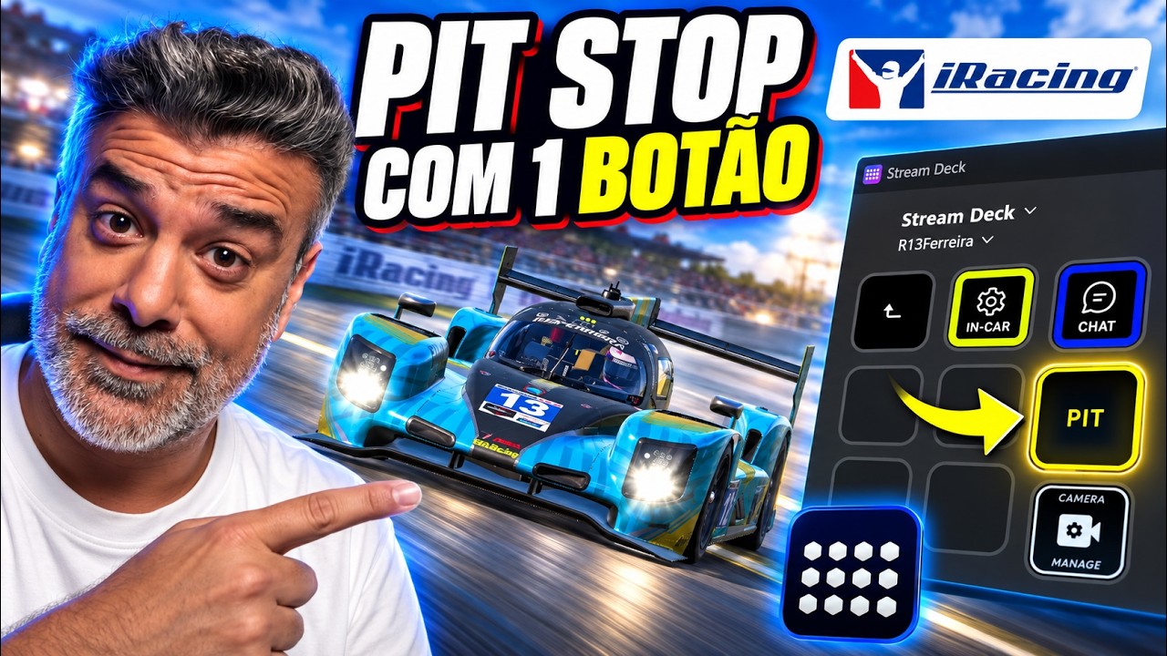 Pit Stop com 1 Bot&atilde;o no iRacing! Como Configurar o Stream Deck