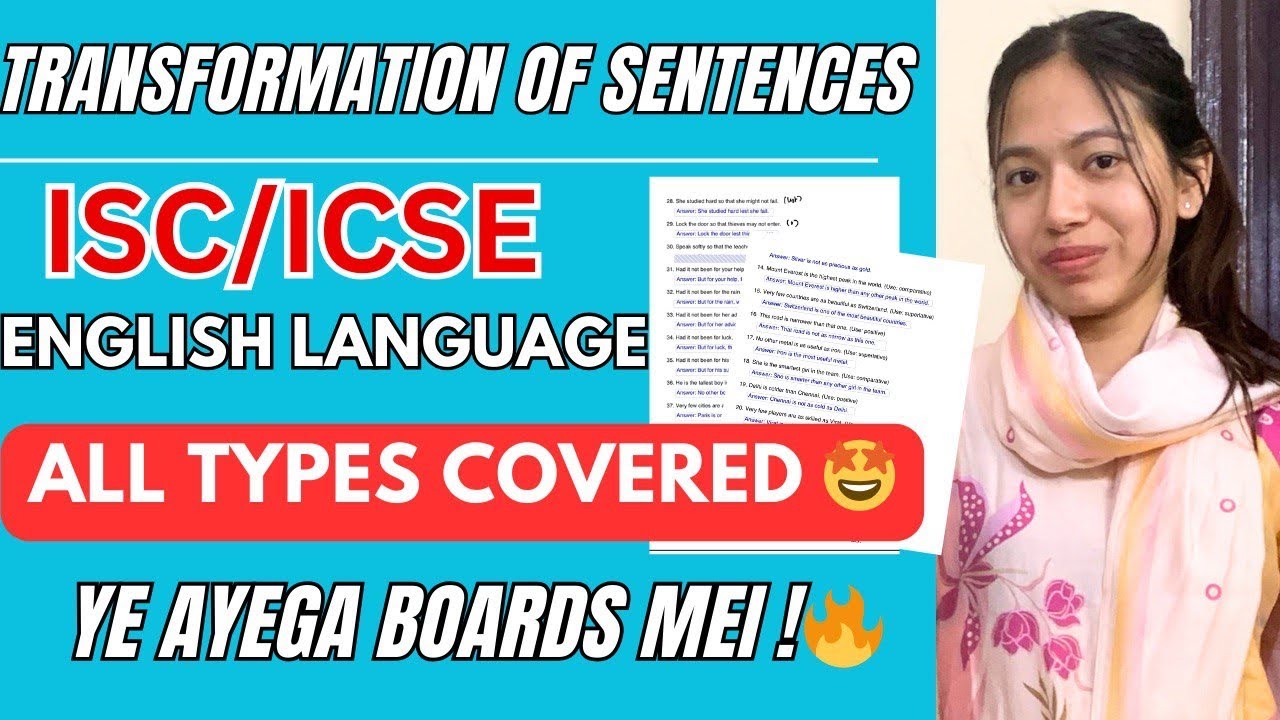Transformation Of Sentences | Most Important  Qs 🔥| ISC/ICSE All Types covered 💯 