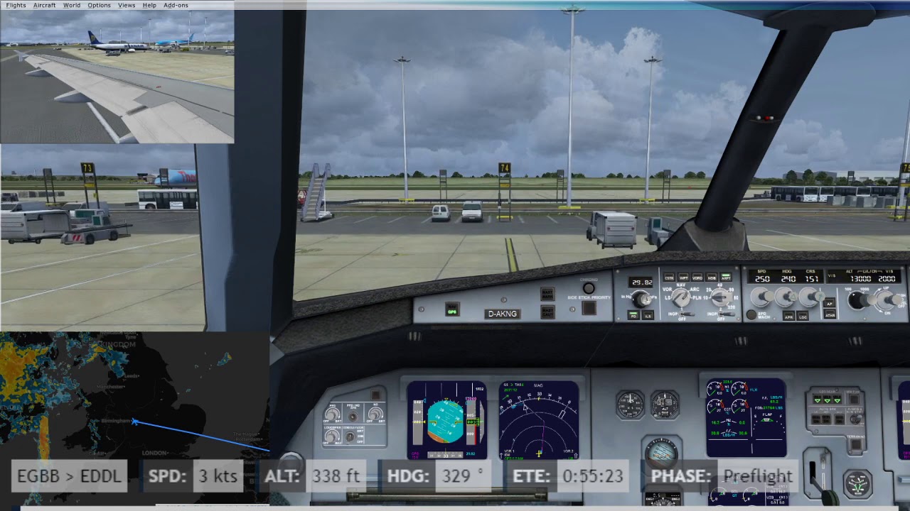 FSX: Eurowings A319 -  Birmingham (EGBB) to Dusseldorf (EDDL) - Departure from Birmingham