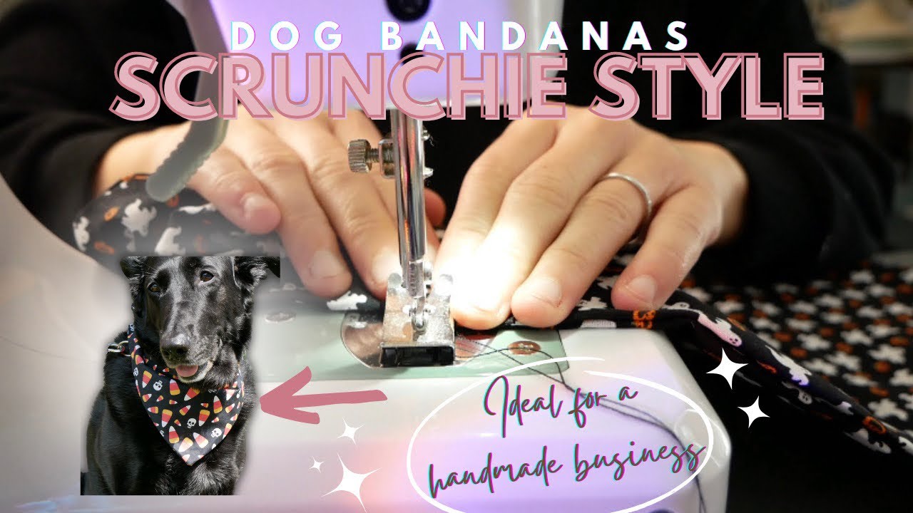 HOW I SEW A SCRUNCHIE PET BANDANA 👻🎃🍂🦇