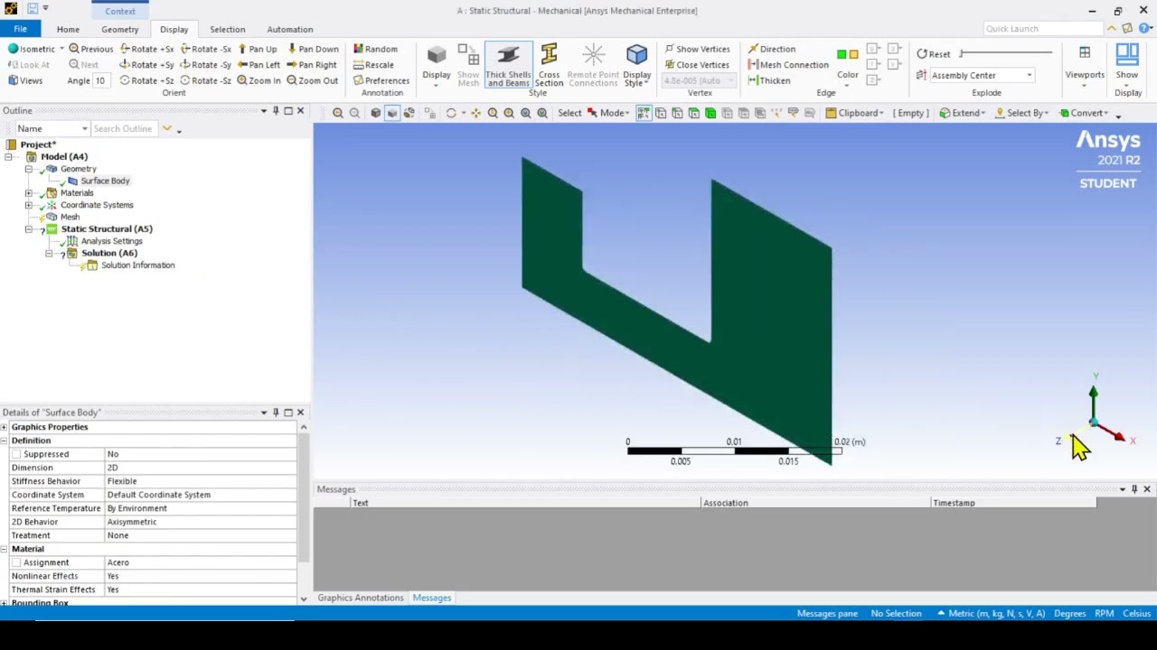 Condiciones de simetría y simulación axisimétrica en Ansys, workbench
