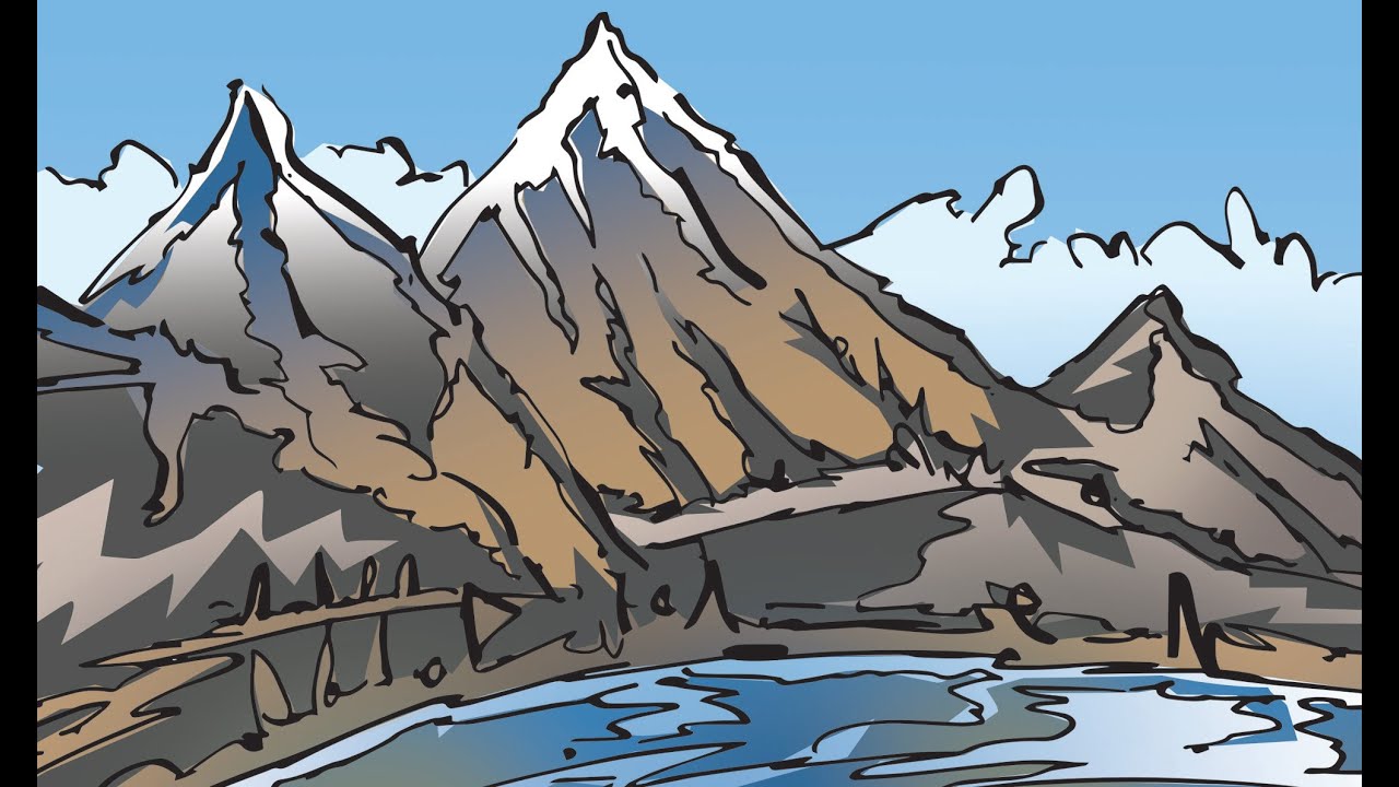 Mountain scene quick concept art