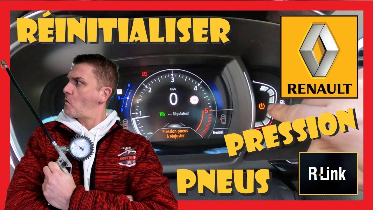 RENAULT R-Link : Réinitialiser la pression des pneus (Espace, Scenic, Megane, Kadjar, Talisman)
