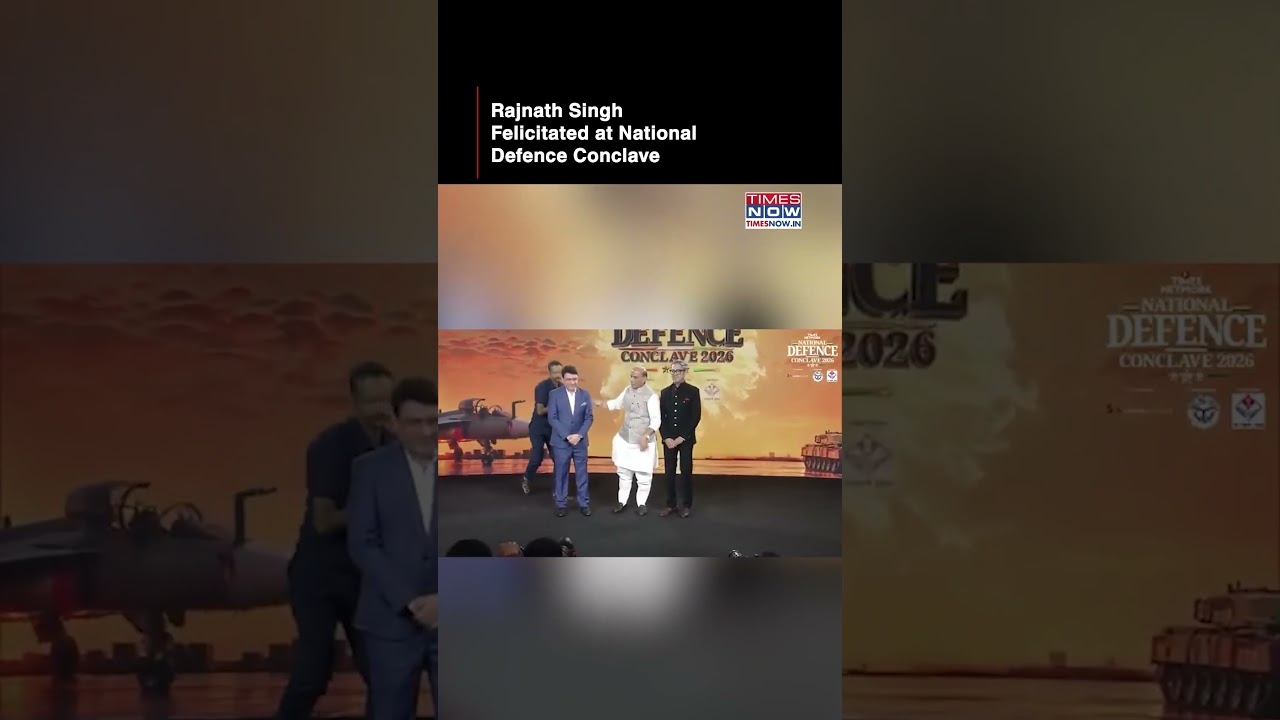 Union Defence Minister Rajnath Singh Felicitated At Times Network National Defence Conclave #shorts