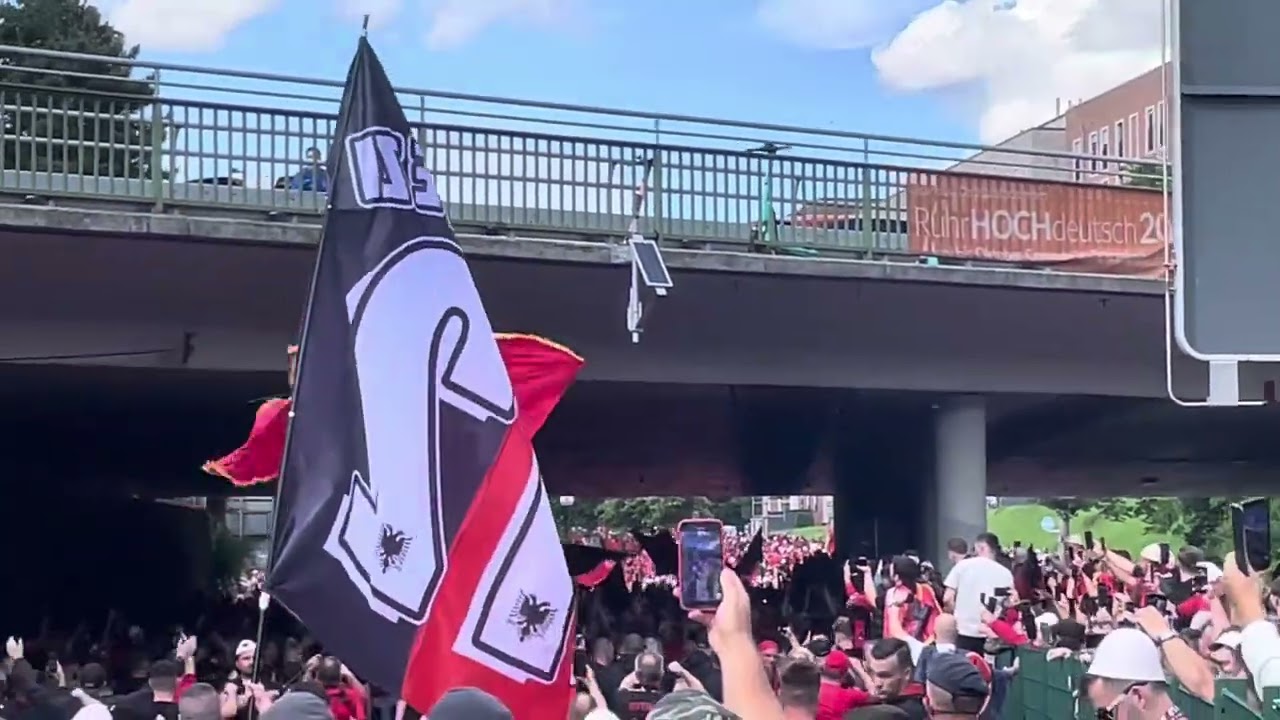 Albanian fans Dortmund march