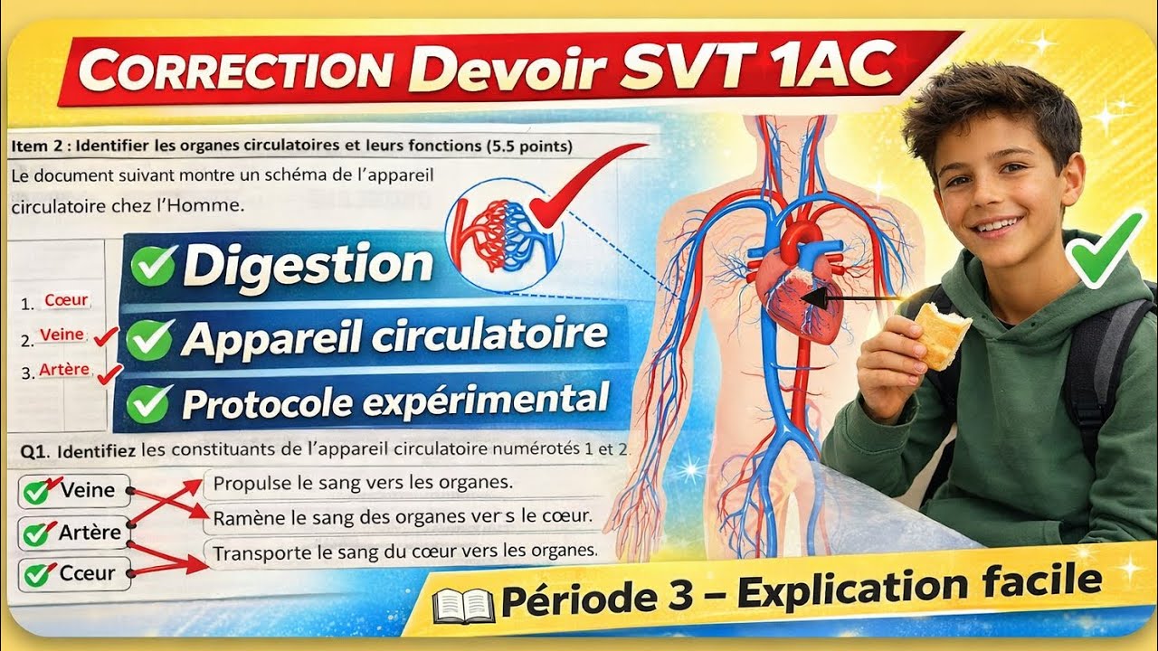 1AC SVT : Correction de devoir 1 période 3 modèle de Lundi ✅ 