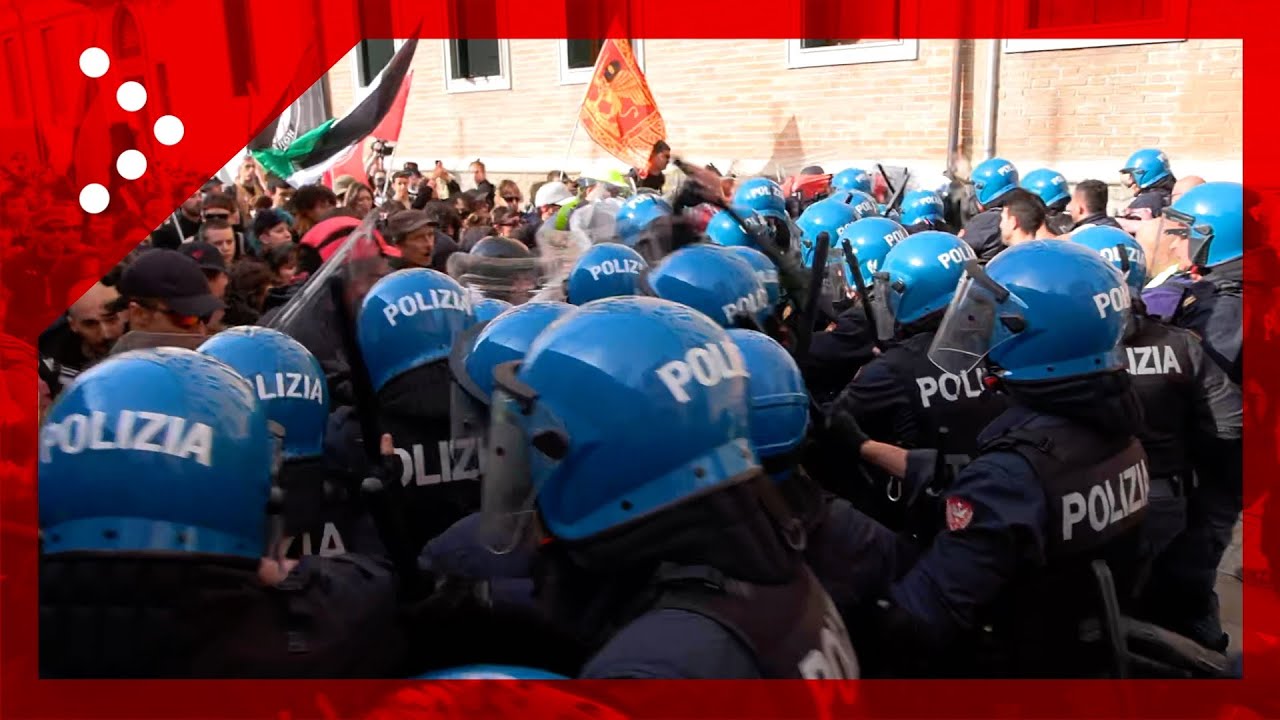 Scontri alla manifestazione contro il G7 Giustizia a Venezia, polizia carica i manifestanti