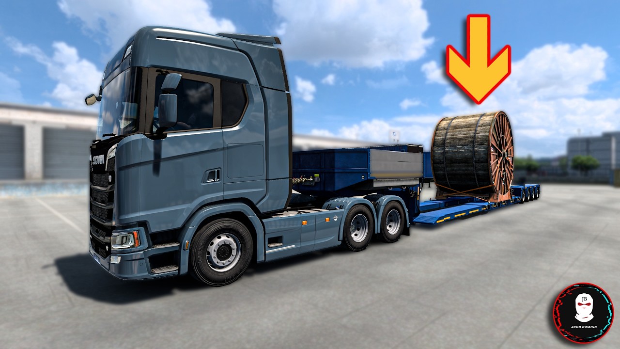 Euro Truck Simulator 2 – Scania Heavy Cargo Delivery | Giant Wheel Transport Challenge