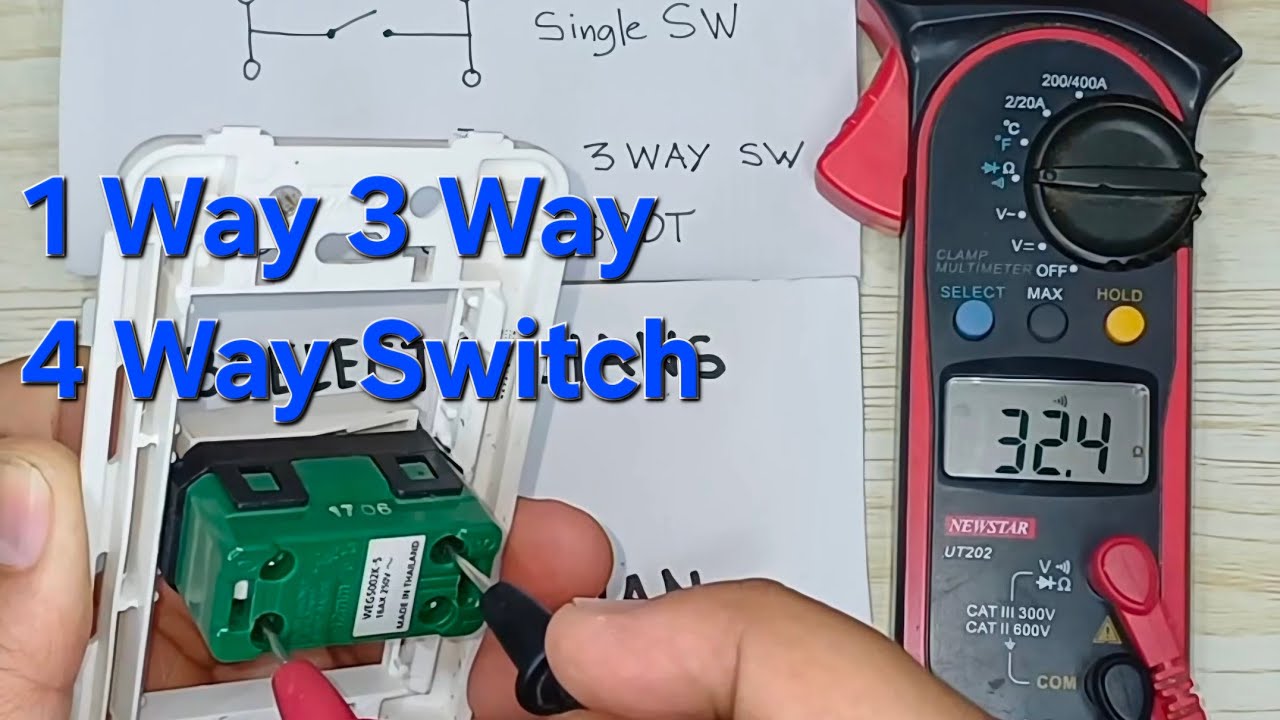 3 way switch 4 way switch single switch actual testing and symbol explained | Local Electrician