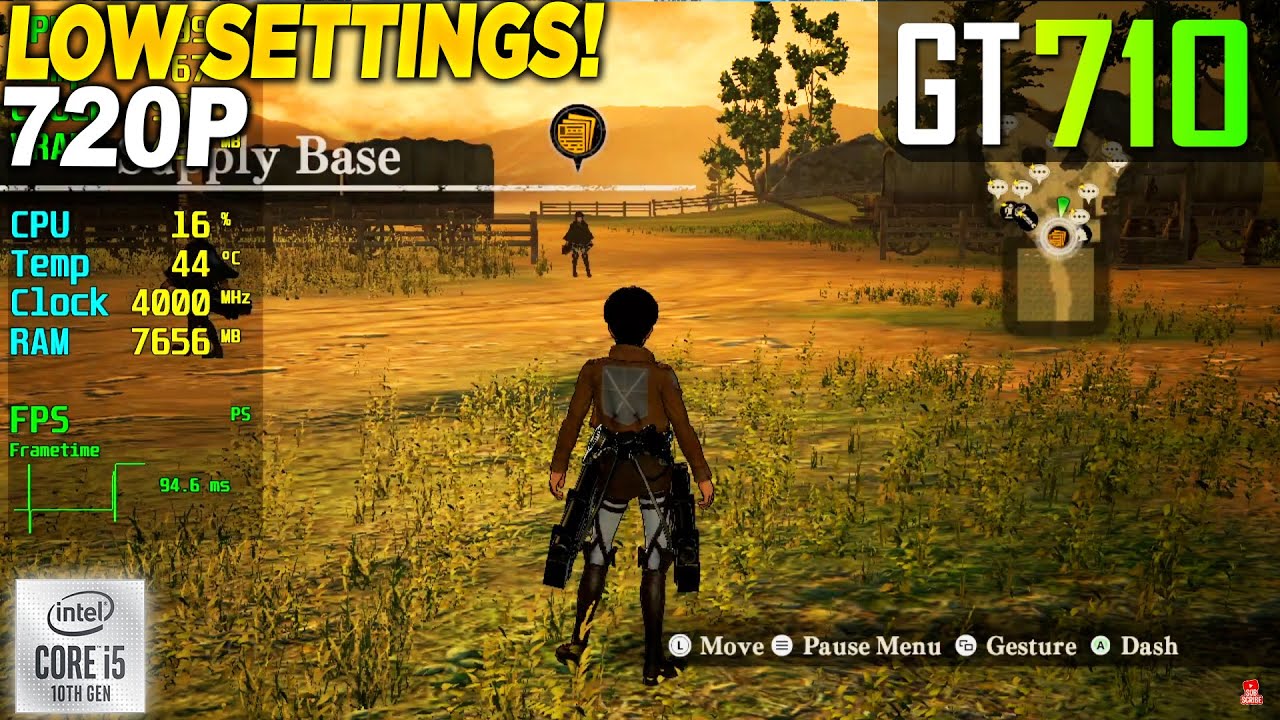 Attack on Titan Wings of Freedom GT 710 - 720p Low,