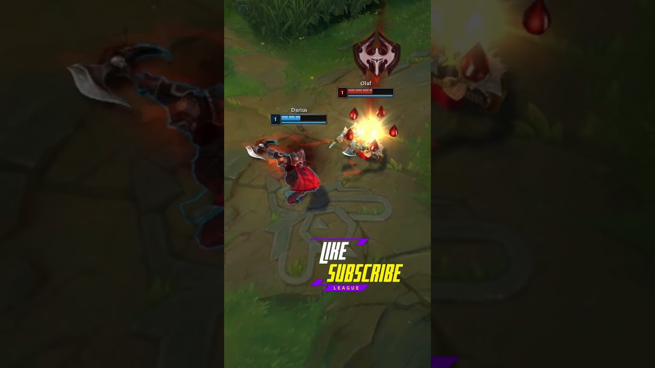 Дариус против Олафа, бой в League of Legends, Завоеватель, уровень 1 #leagueoflegends