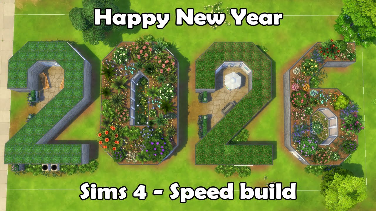 I build the new year 2026 in the Sims!!! | Sims 4 SPEED BUILD |