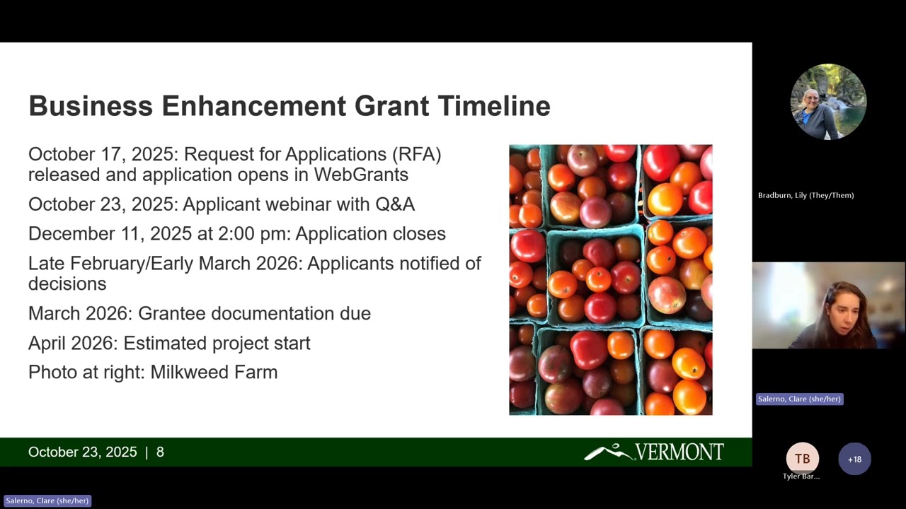Working Lands Enterprise Initiative Webinar Business Enhancement Grant