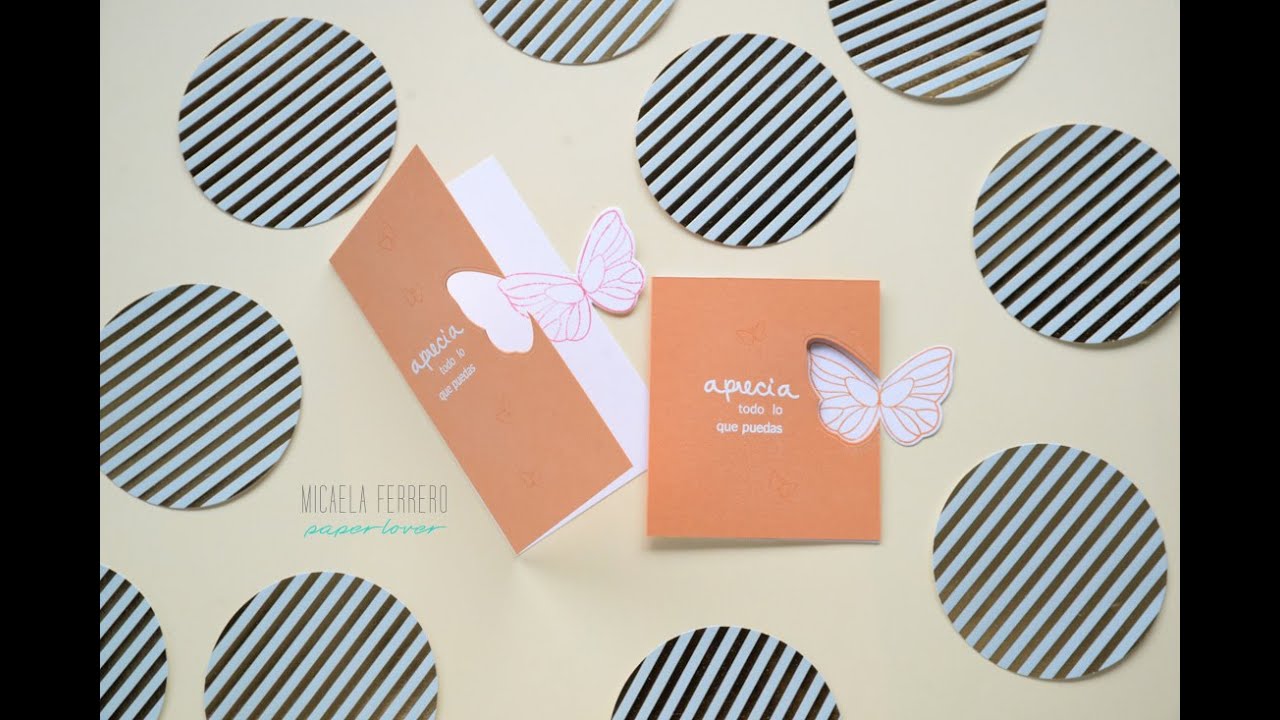 Tarjeta Tutorial Troquelado Parcial de Mariposa