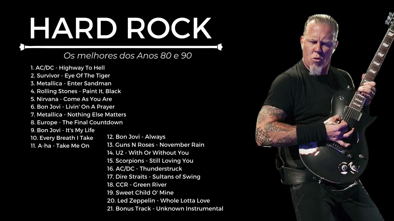 Anos 90  - A d&eacute;cada de ouro da m&uacute;sica - HARD ROCK AS MELHORES