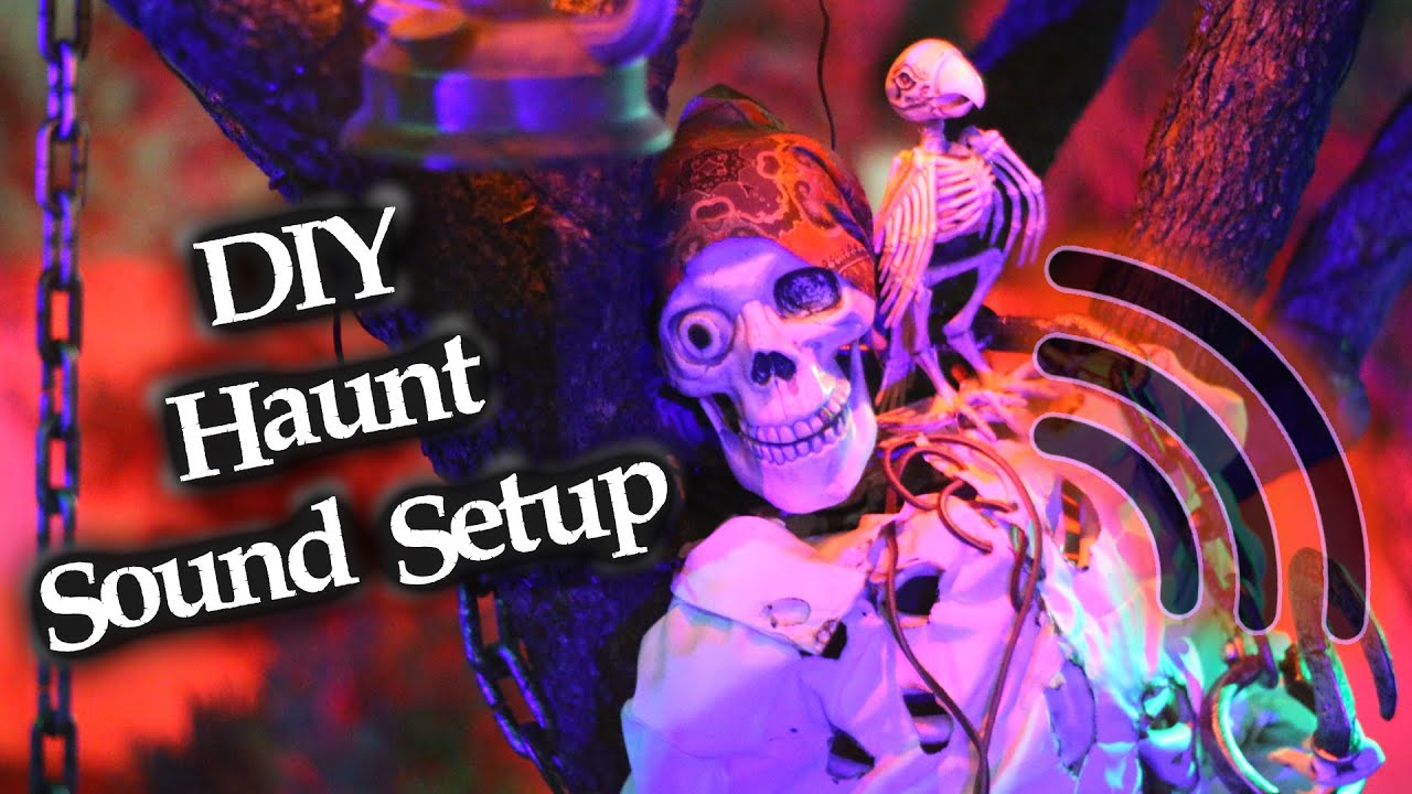 Sound System Setup Speakers Haunted House Halloween Yard Display How To DIY Sound Effects Amplifier