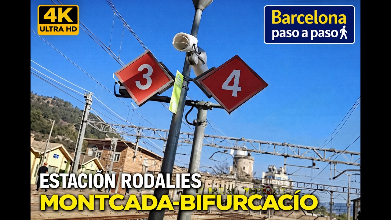 Estación Rodalies Montcada-Bifurcació R3 R4 R7| Paseos por Barcelona 4K | Renfe  | España