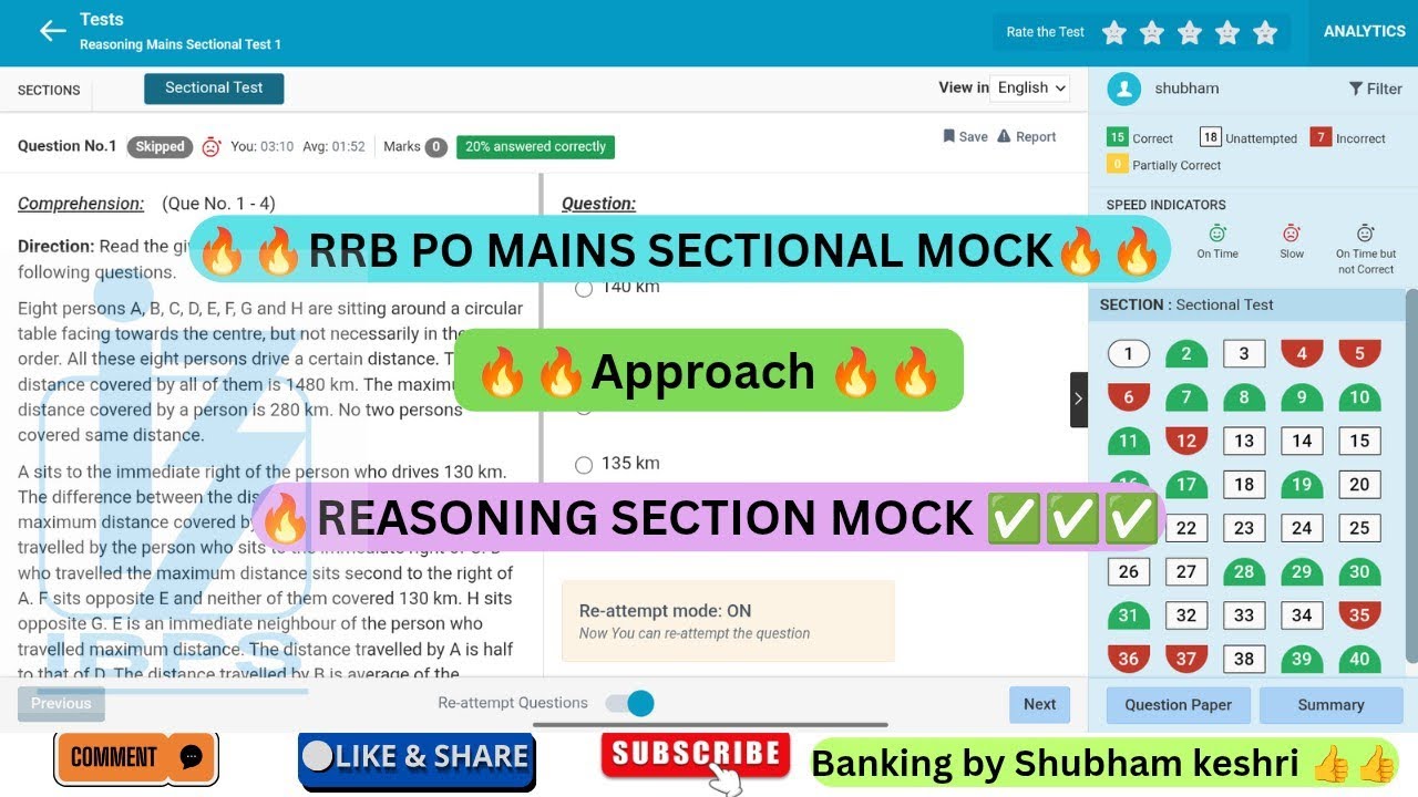 RRB PO MAINS 2025 | Reasoning Sectional Mock | High Level Questions 🔥#rrbpo #rrbpomains2025