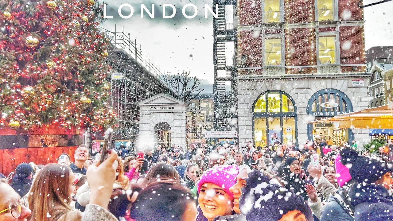 London City Christmas Walk 🎄 London Christmas Market Tour ✨ Trafalgar Square | London Walk 4K HDR