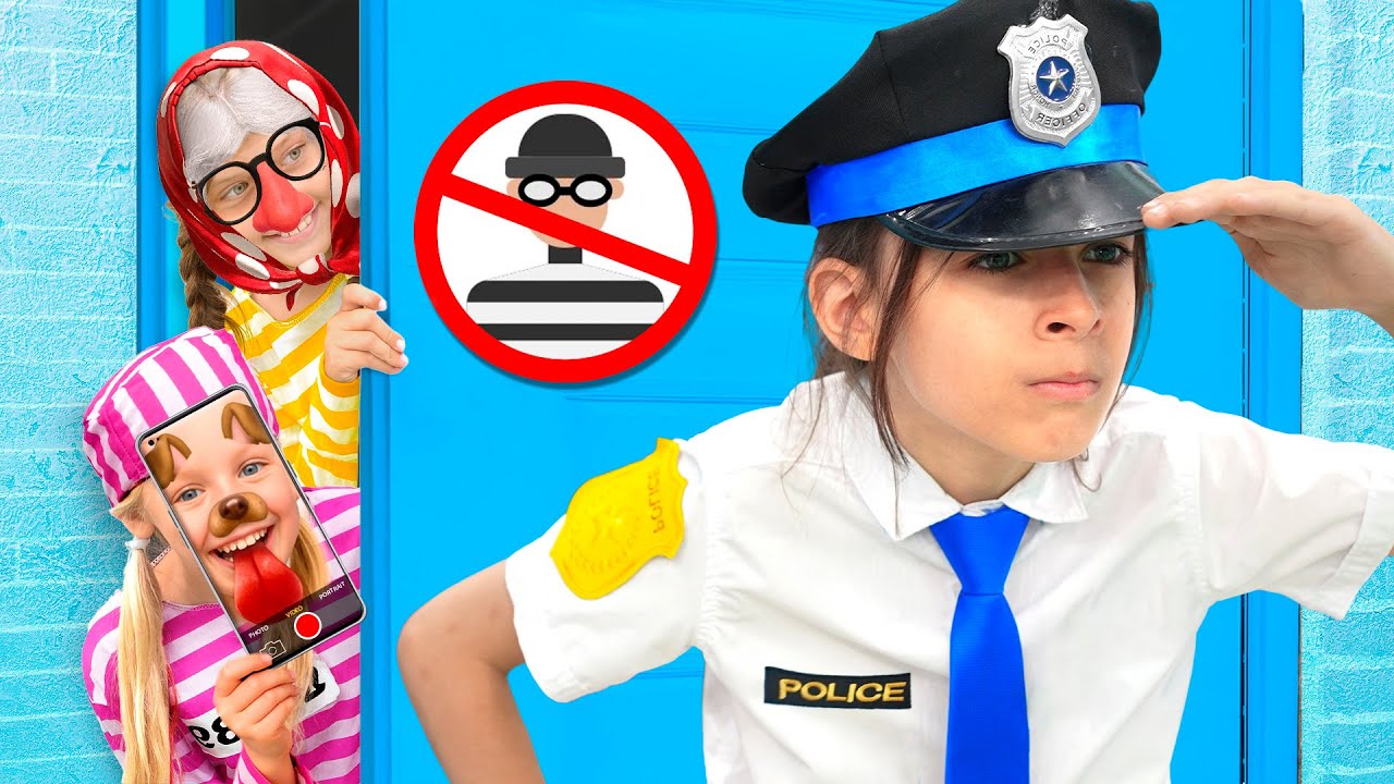 Eva and Kids Police Chase Challenges for kids
