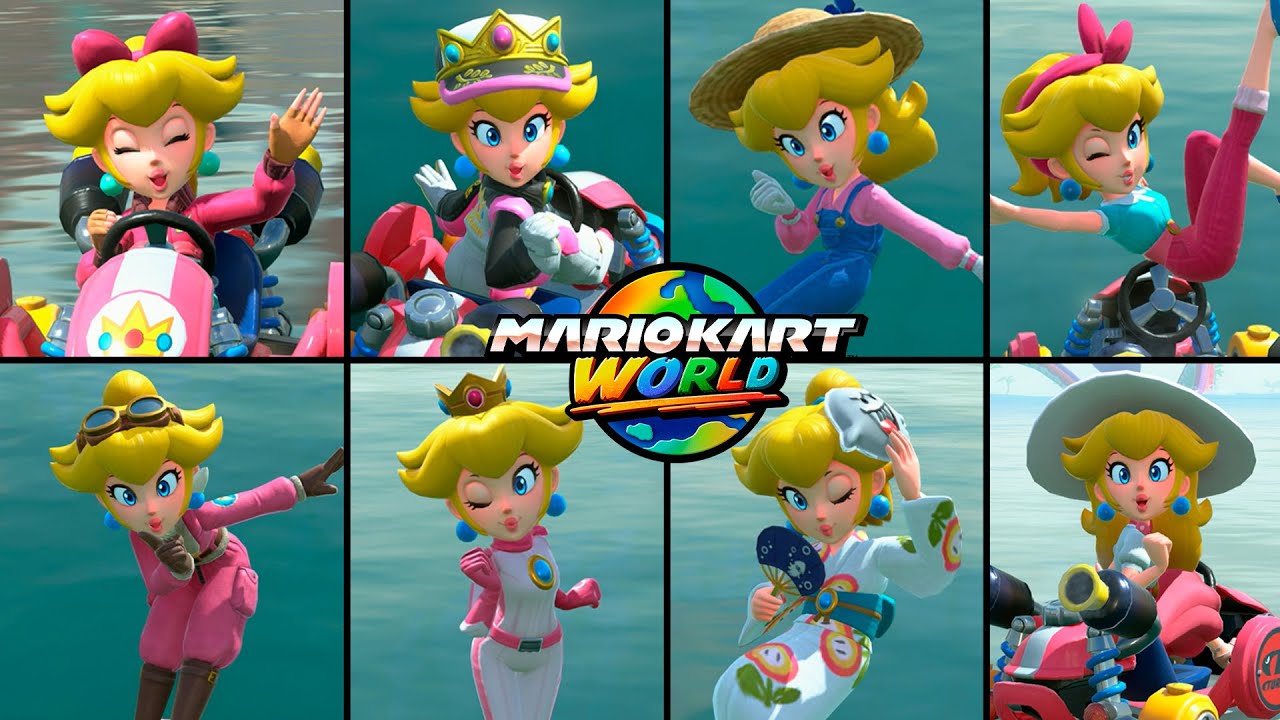 Como Conseguir Todos los Trajes de Peach - Mario Kart World