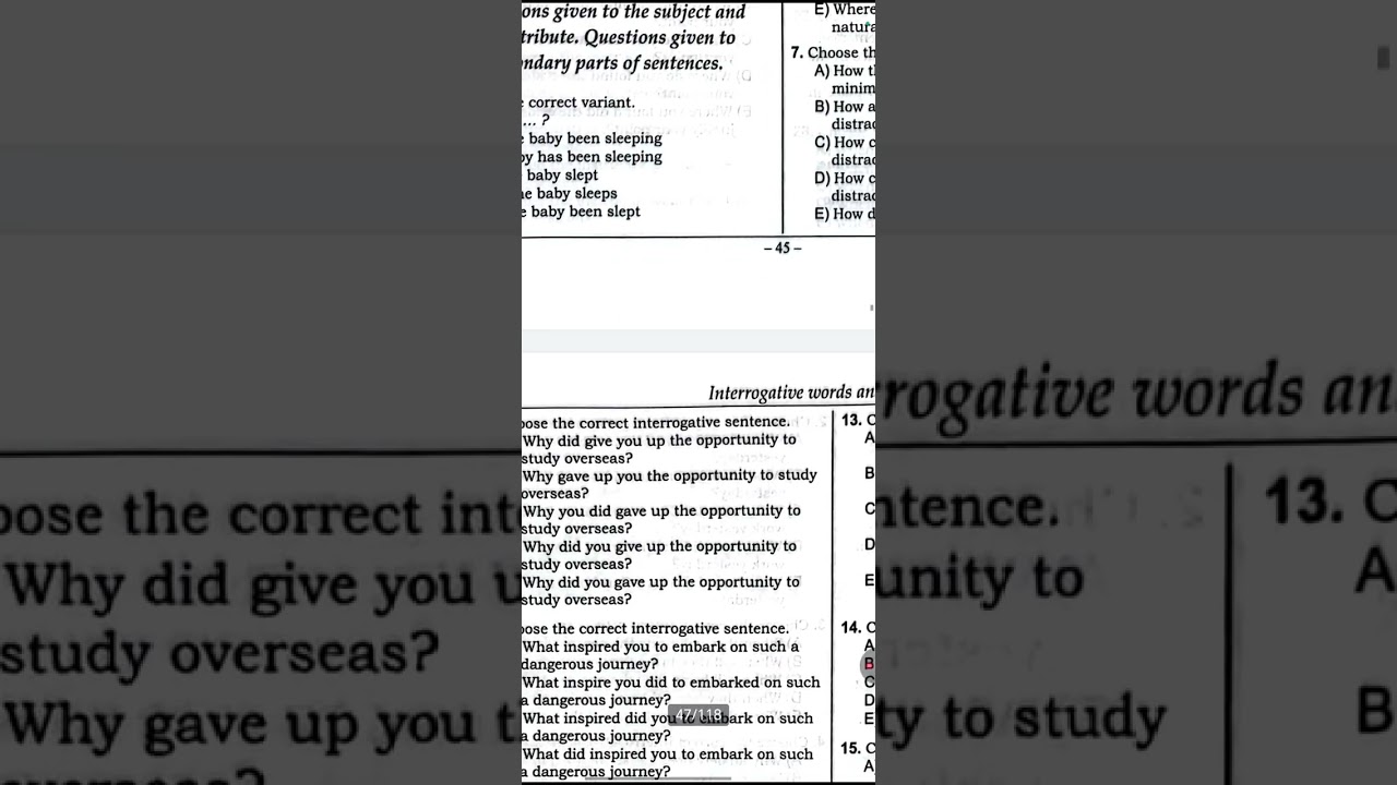 Interrogative sentences,Dim yeni toplu, 19 izaha bax gerisini yaz, Aynur