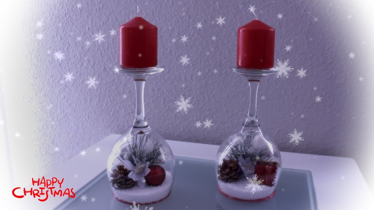 DIY - CANDELABRO NAVIDE&Ntilde;O F&Aacute;CIL CON COPAS / RECICLANDO