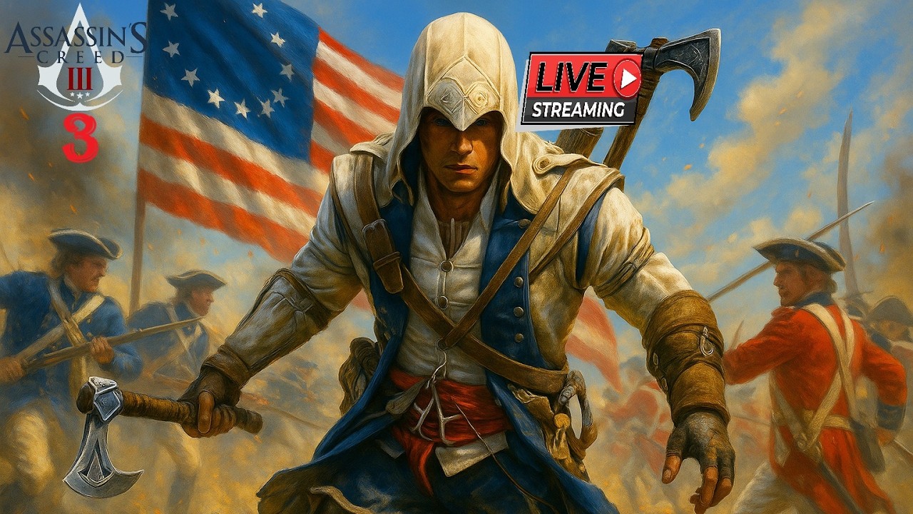 Assassin's Creed III Remastered🔥 LIVE Ep3!💪Connor in USA ⚔ Marathon Live Series Up to 100% 🏆