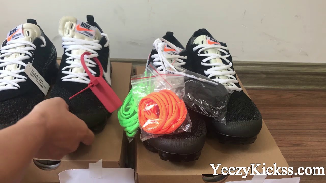 Comparison Real VS Fake Off White Nike Air Vapormax Black Review :Yeezykickss.net