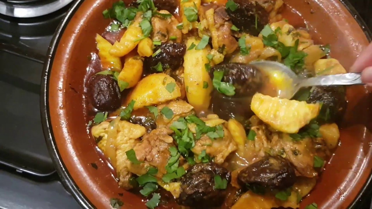 Tagine de poulet,pomme de terre, pruneaux -miel très rapide 🤗🤗